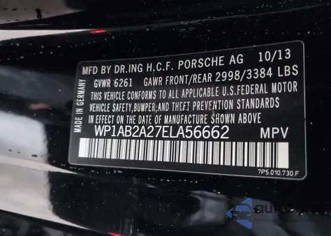 2014 Porsche Cayenne S z USA, uszkodzony, nr VIN WP1AB2A27ELA56662